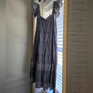 Elegant Blue and White Women's Dress